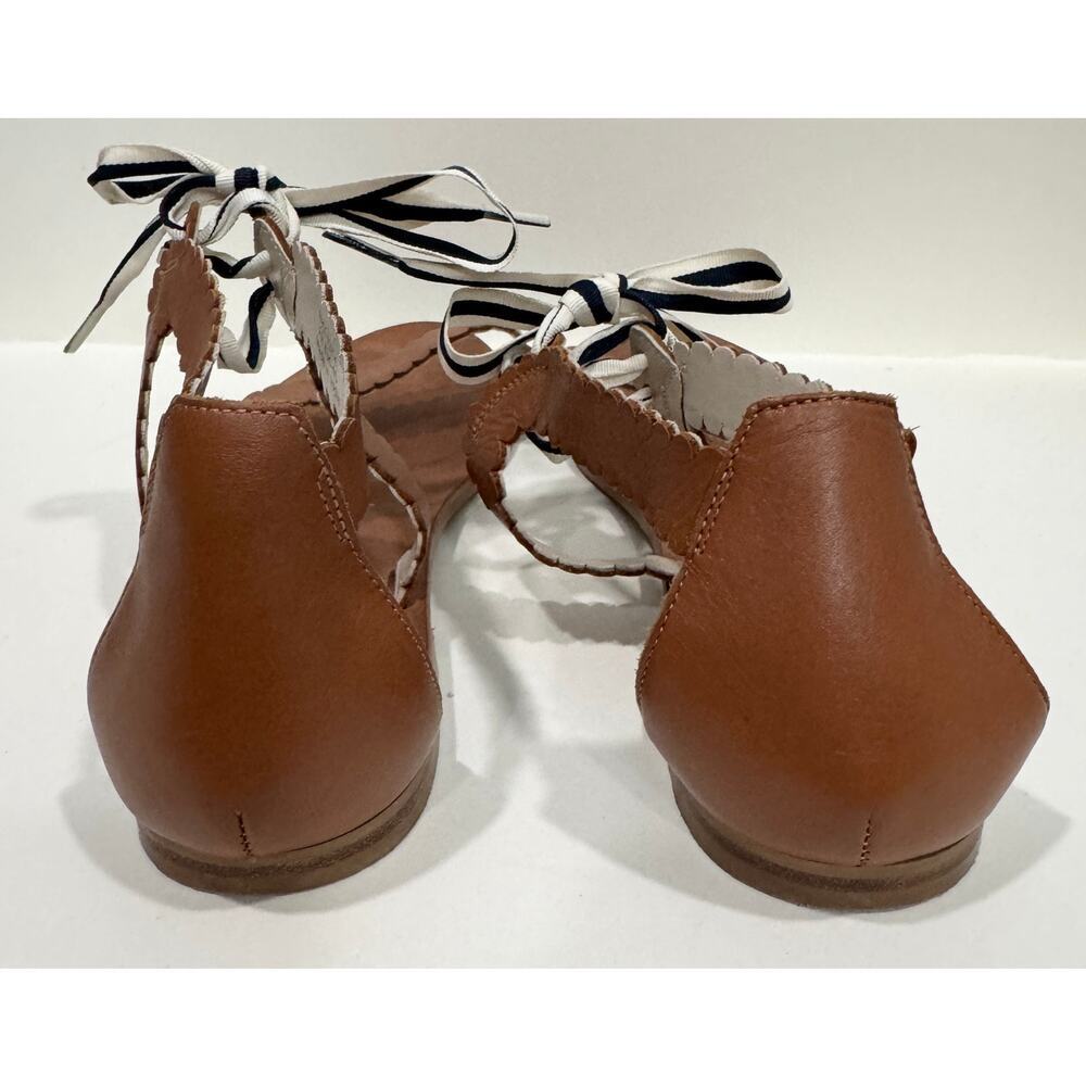 BODEN Strappy Leather Sandals Ribbon Bow Preppy Coastal Size 9 (EUR 40) - Picture 3 of 5